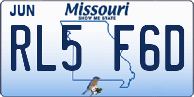 MO license plate RL5F6D