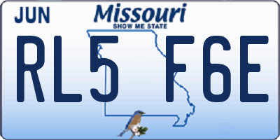 MO license plate RL5F6E