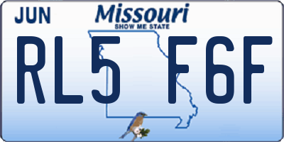 MO license plate RL5F6F