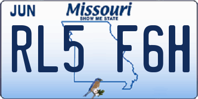 MO license plate RL5F6H