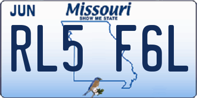 MO license plate RL5F6L