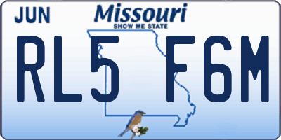 MO license plate RL5F6M
