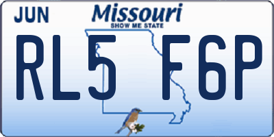 MO license plate RL5F6P
