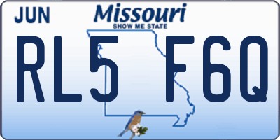 MO license plate RL5F6Q