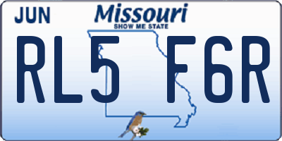 MO license plate RL5F6R