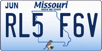 MO license plate RL5F6V