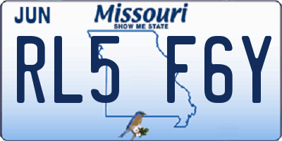 MO license plate RL5F6Y