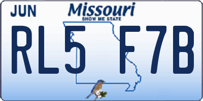 MO license plate RL5F7B