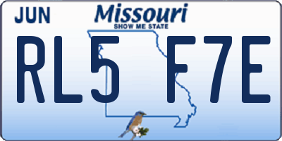 MO license plate RL5F7E