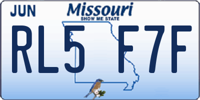 MO license plate RL5F7F