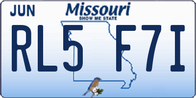 MO license plate RL5F7I