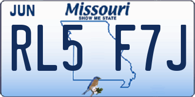 MO license plate RL5F7J
