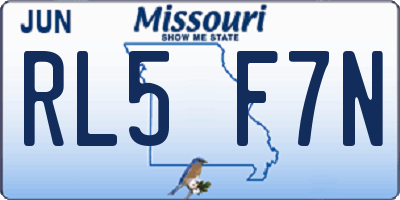 MO license plate RL5F7N