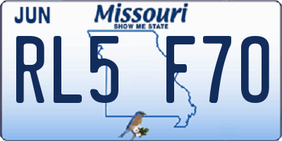 MO license plate RL5F7O