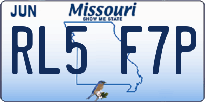 MO license plate RL5F7P