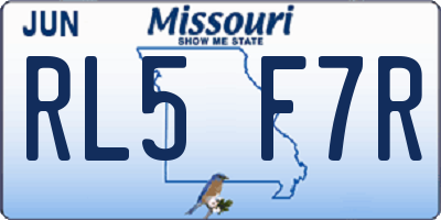 MO license plate RL5F7R
