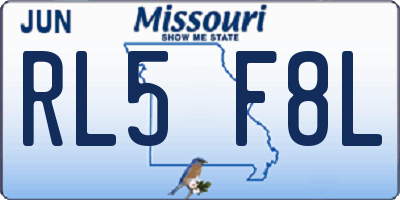 MO license plate RL5F8L
