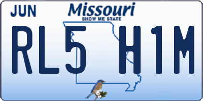 MO license plate RL5H1M