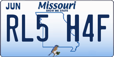 MO license plate RL5H4F