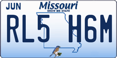 MO license plate RL5H6M