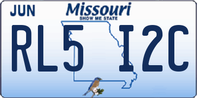 MO license plate RL5I2C