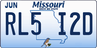 MO license plate RL5I2D
