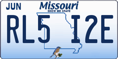 MO license plate RL5I2E