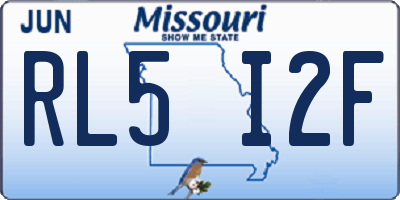 MO license plate RL5I2F