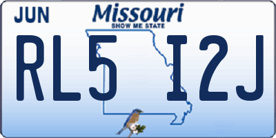 MO license plate RL5I2J