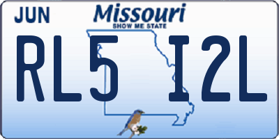 MO license plate RL5I2L