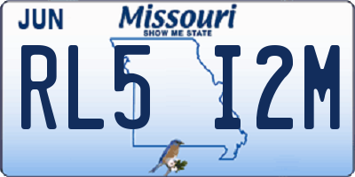 MO license plate RL5I2M