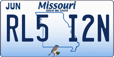 MO license plate RL5I2N