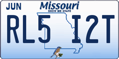 MO license plate RL5I2T