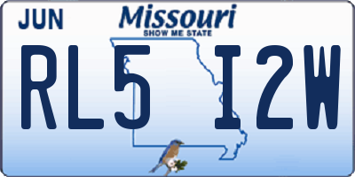 MO license plate RL5I2W