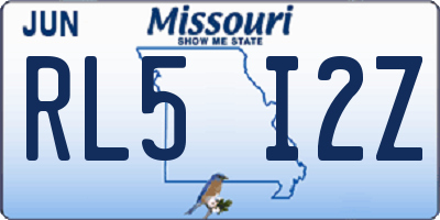 MO license plate RL5I2Z