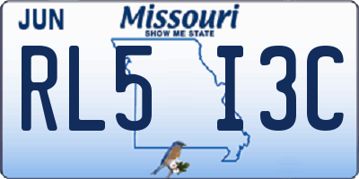 MO license plate RL5I3C