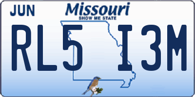 MO license plate RL5I3M