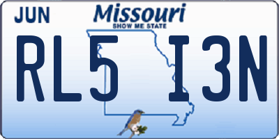 MO license plate RL5I3N
