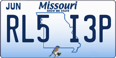 MO license plate RL5I3P