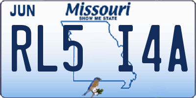 MO license plate RL5I4A