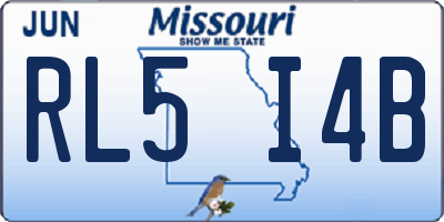 MO license plate RL5I4B