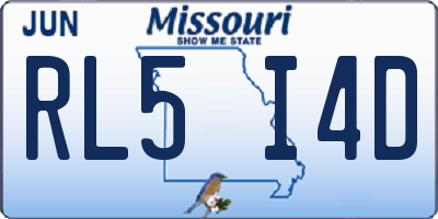 MO license plate RL5I4D