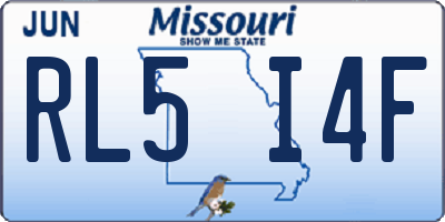 MO license plate RL5I4F
