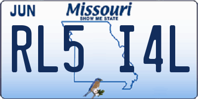 MO license plate RL5I4L