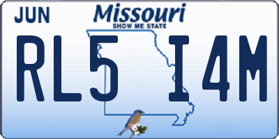 MO license plate RL5I4M