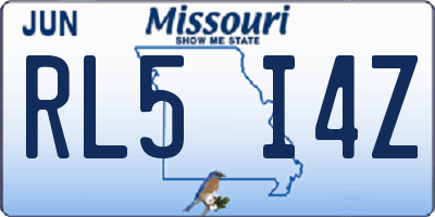 MO license plate RL5I4Z