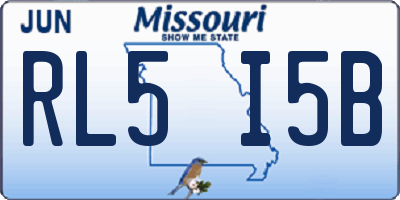 MO license plate RL5I5B