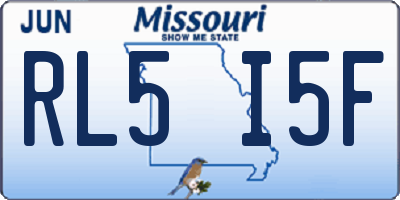 MO license plate RL5I5F