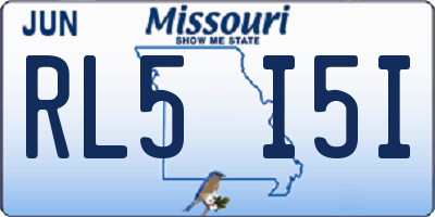 MO license plate RL5I5I
