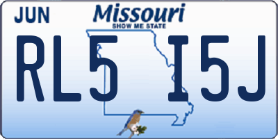 MO license plate RL5I5J